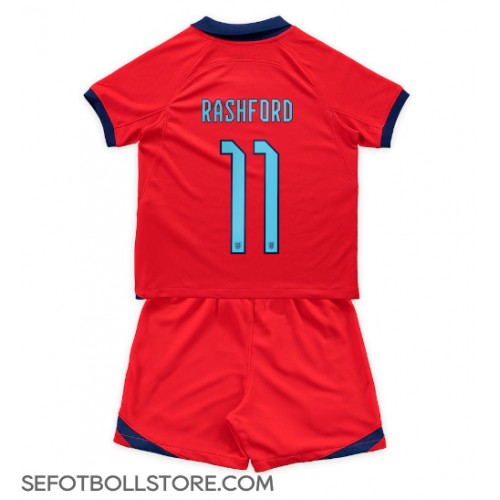 England Marcus Rashford #11 Replika babykläder Bortaställ Barn VM 2022 Kortärmad (+ korta byxor)